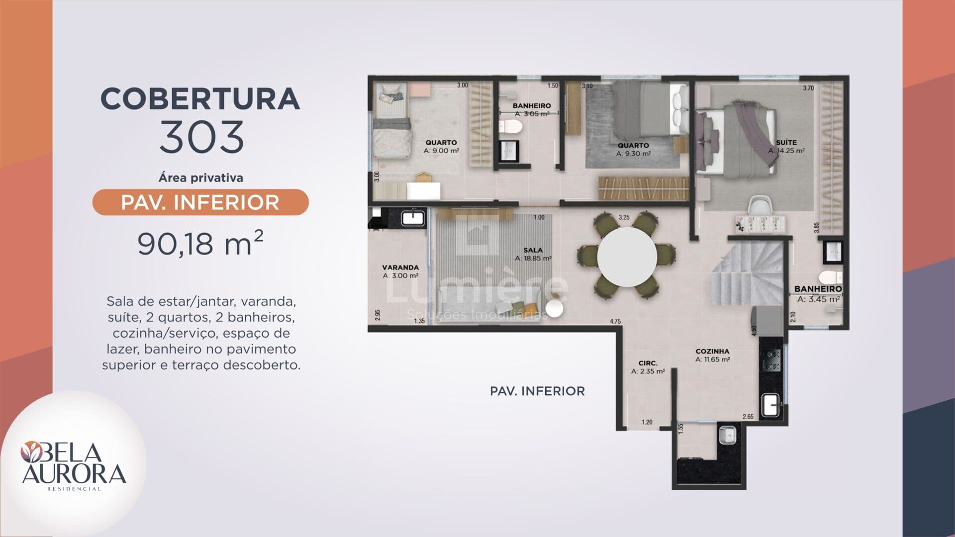 Apartamento Cobertura Duplex 3 Quartos sendo 2 Suítes no Residencial Bela Aurora, Sessenta, Volta Redonda - RJ
