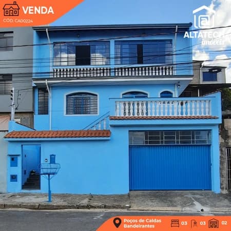 Casa à venda no bairro Jardim Bandeirantes em Poços de Caldas/MG