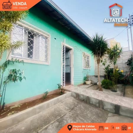Casa à venda no bairro Chácara Alvorada em Poços de Caldas/MG