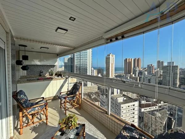 Apartamento em Praia Grande com 2 Dormitórios Vista Mar no Boqueirão