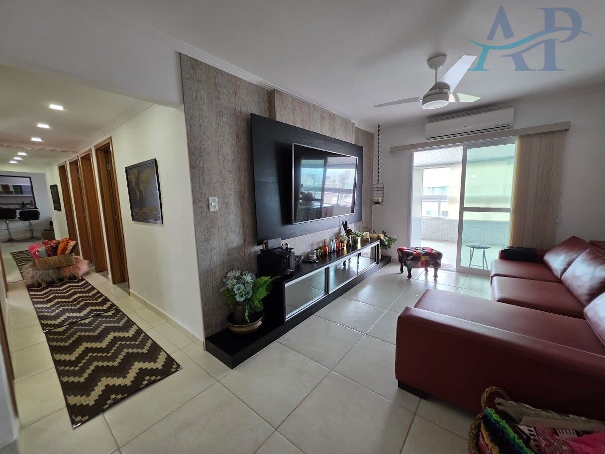 Apartamento na Guilhermina em Praia Grande com Vista Mar e 3 Dormitórios