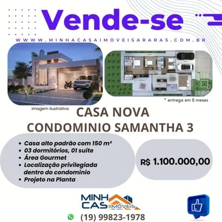 Casa Alto Padrão em Jardins de Samantha III, Araras/SP projeto na planta