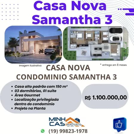 Casa Alto Padrão em Jardins de Samantha III, Araras/SP projeto na planta