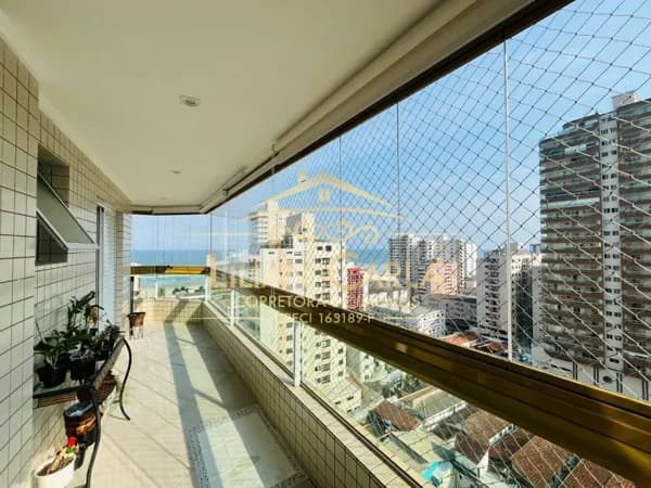 Apartamento alto padrão à venda em Praia Grande - Tupi com 3 dorm e sacada vista mar por R$ 890 mil