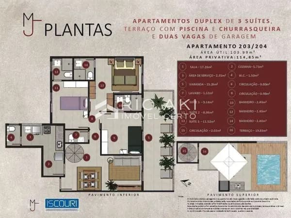 Lindíssima cobertura duplex de alto padrão, 114m², nova e a apenas 150 metros da praia, no melhor trecho do Recreio dos Bandeirantes.