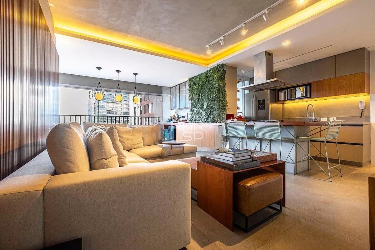 Apartamento mobiliado com 100m² para locação, Pinheiros, SP.