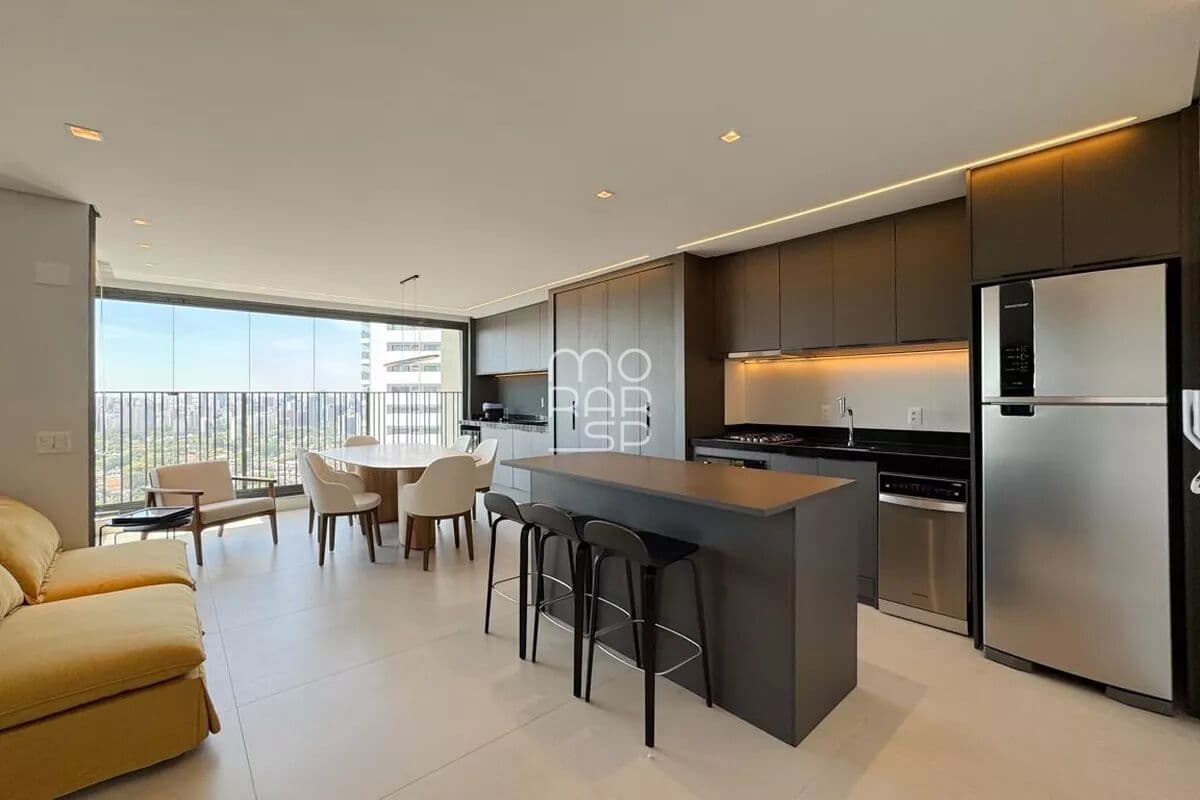 Apartamento mobiliado com 71m² para locação, Pinheiros, SP.