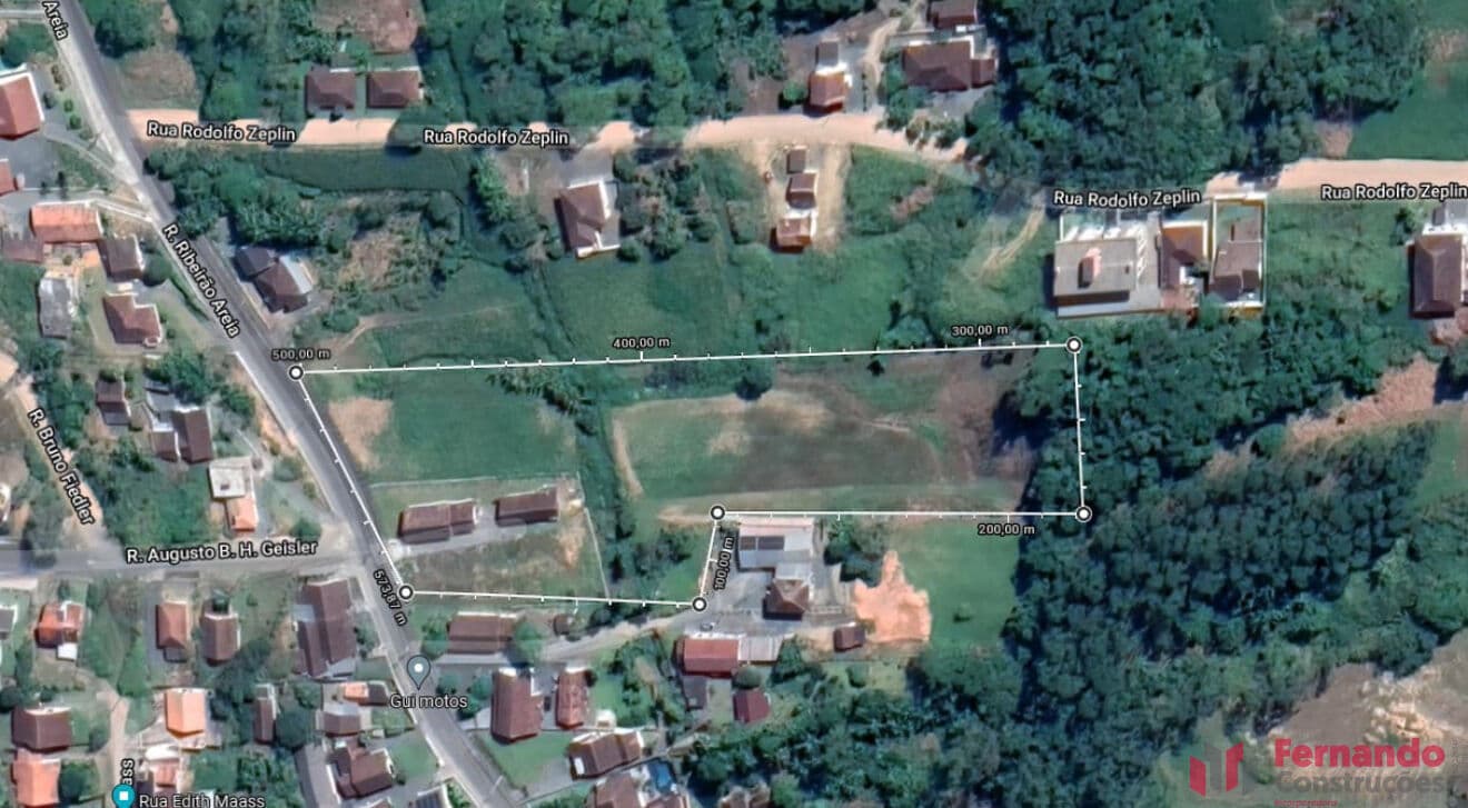 Terreno com área de aprox. 11.500 m2 no bairro Ribeirão Areia em Pomerode-SC