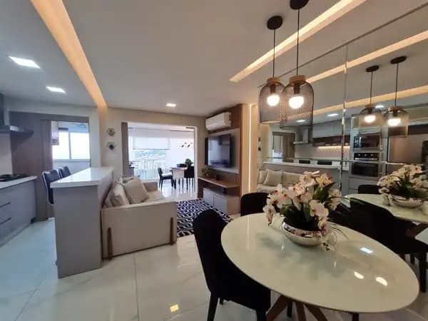 Apartamento NOVO a venda 3 dormitorios, 1 suite, ar condicionado,MOBILIADO, 2 vagas,