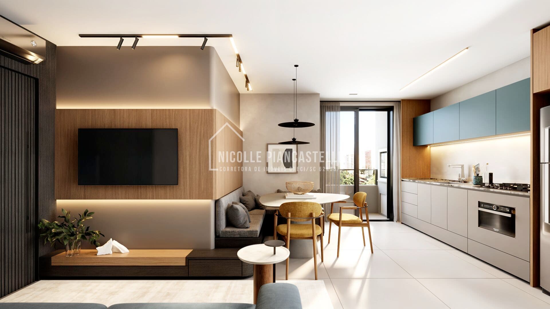Apartamento com 1 suíte + 1 quarto, no Saguaçú