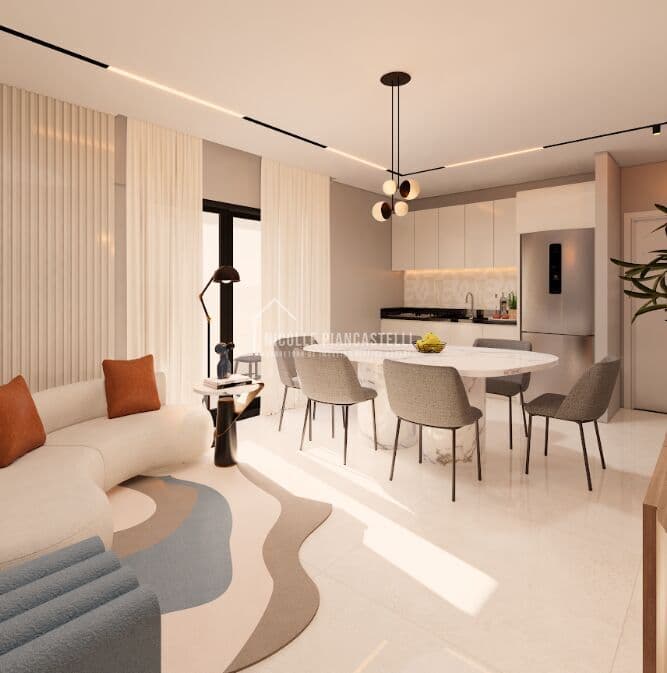 Apartamento com 1 suíte + 2 quartos, no Saguaçu.