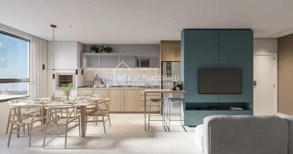 Apartamento com 1 suíte + 2 quartos, no Saguaçu