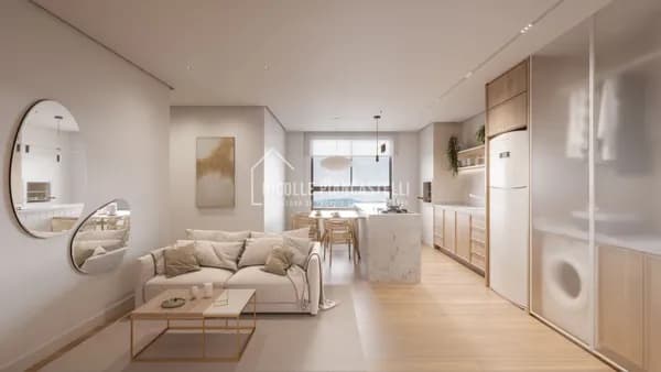 Apartamento com 1 suíte + 1 quarto, no Saguaçu
