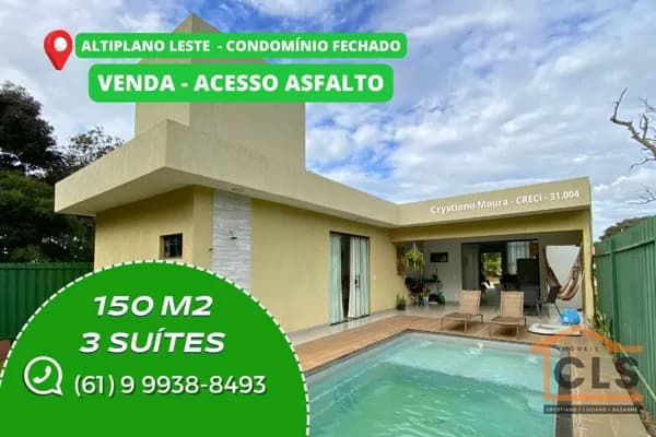 Vendo casa térrea, 3 quartos, 3 suítes, Altiplano Leste - Jardim Botânico-DF