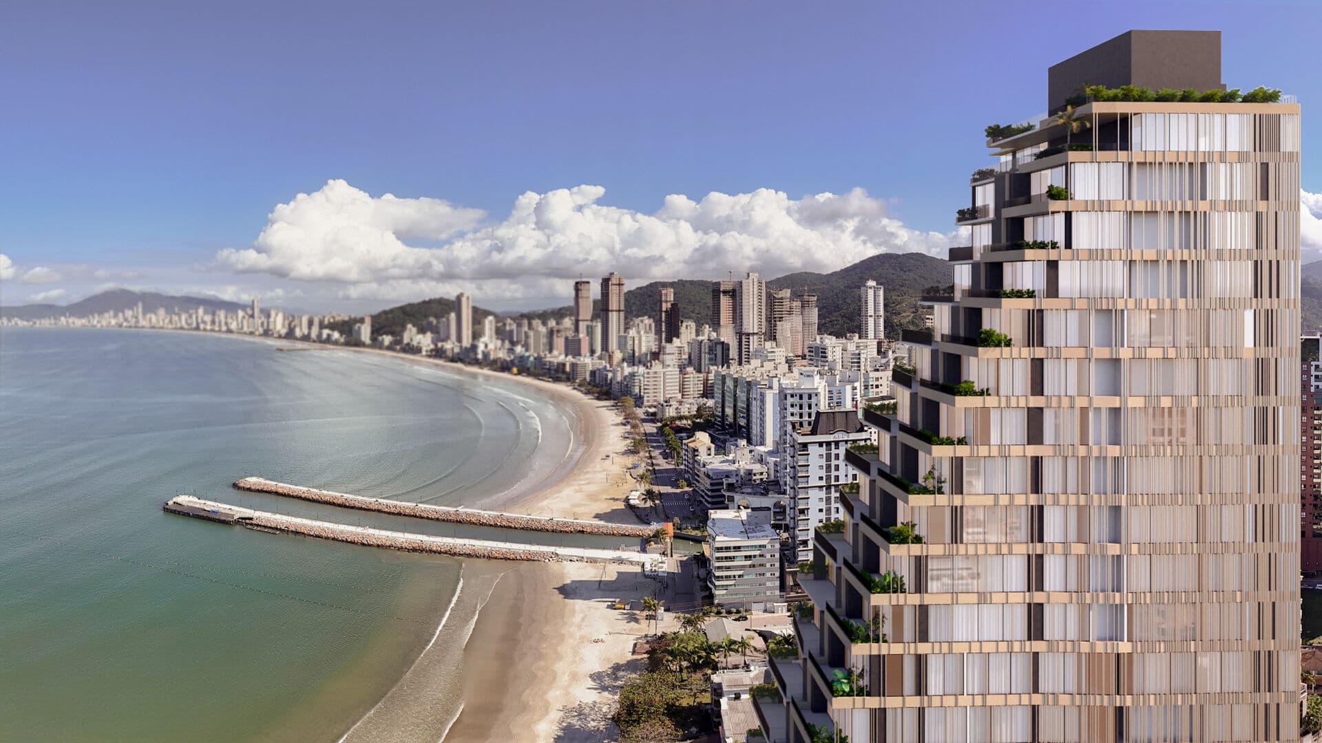 Empreendimento frente mar,com área de lazer.