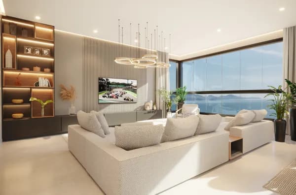 Empreendimento maravilhoso,em Perequê,frente mar,com lazer.
