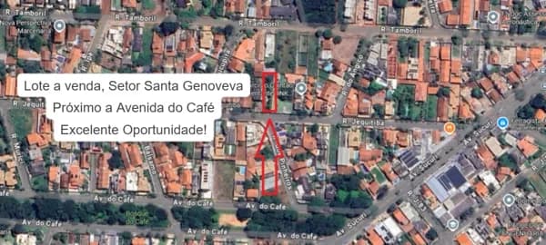 Lote/Área 567 m² à Venda no Setor Santa Genoveva (Divisa com Setor Jaó) em Goiânia-Go.