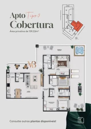 Cobertura 3 quartos no bairro Córrego Grande, Florianópolis/SC