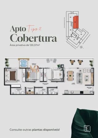 Cobertura 3 quartos no bairro Córrego Grande, Florianópolis/SC