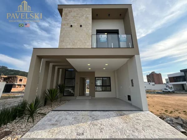 Casa 3 dormitórios sendo 3 suítes fundo lago - em Condomínio fechado (Blue)