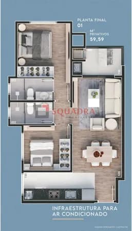 Apartamento em Portão, Curitiba/PR