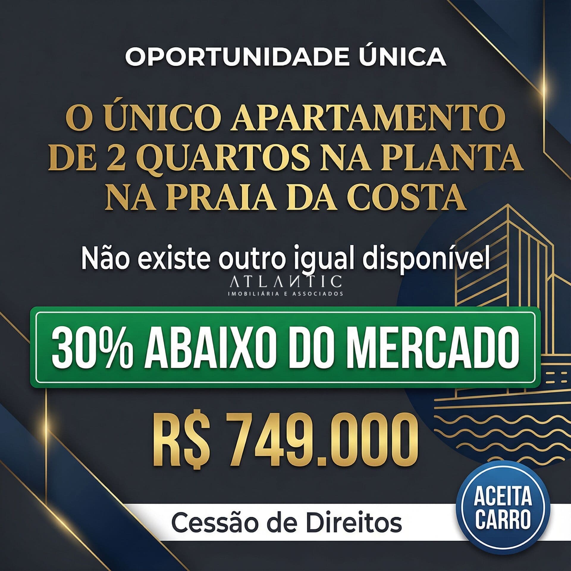 Oportunidade na Praia da Costa, 2 Quartos 71 Metros sol da manha