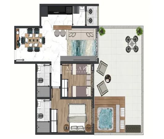 Apartamento Gardem na planta, 2 Quartos com suite 2 Vagas