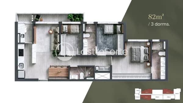 Apartamento 82m2, 3 dorms (1 suíte), 2 vagas à venda em Alphaville, Barueri