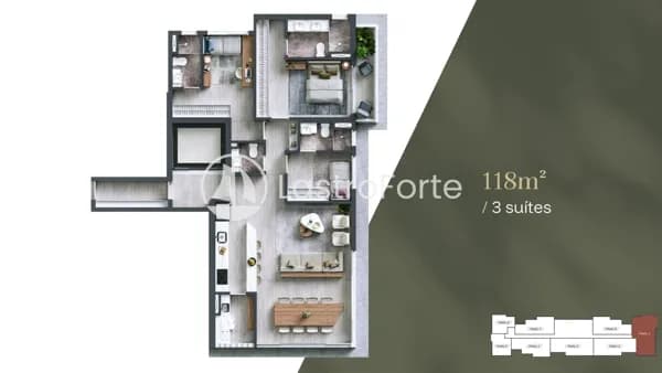Apartamento 118m2, 3 suítes, 2 vagas e Depósito à venda em Alphaville, Barueri
