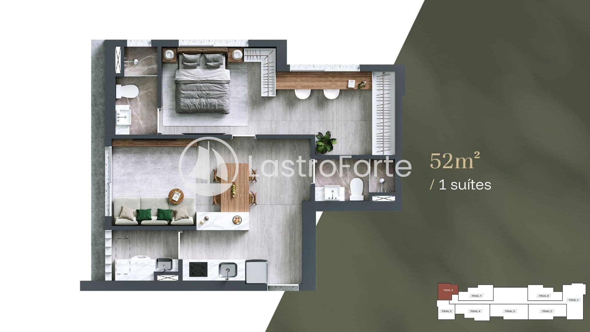 Apartamento 52m2, 1 suíte, 1 vaga à venda em Alphaville, Barueri