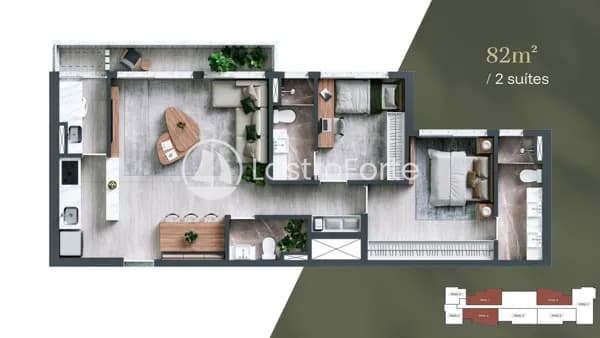 Apartamento 82m2, 2 suítes, 2 vagas à venda em Alphaville, Barueri