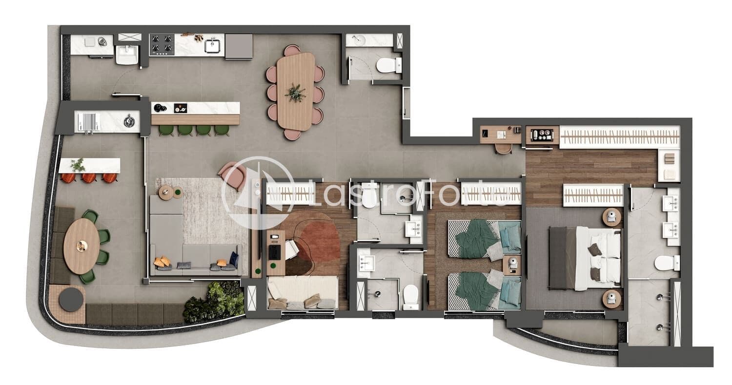 Apartamento com 3 suítes no 18 do Forte, em Alphaville.