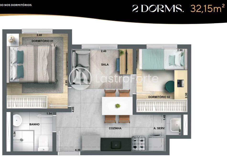 Apartamento no Butantã, com 2 Quartos | MCMV