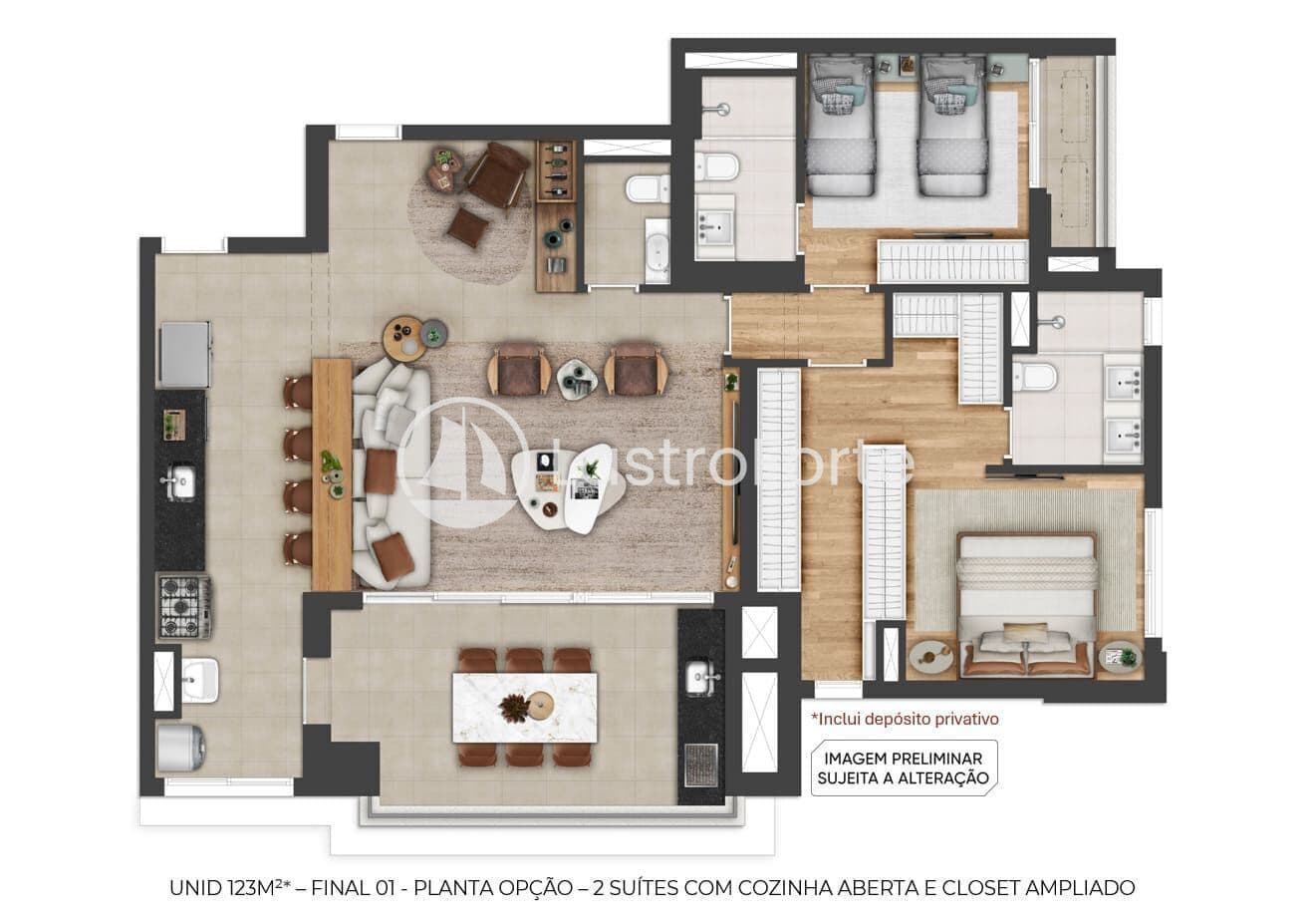 Apartamento 123m2, 2 Suítes e Depósito à venda em Barueri, Alphaville.