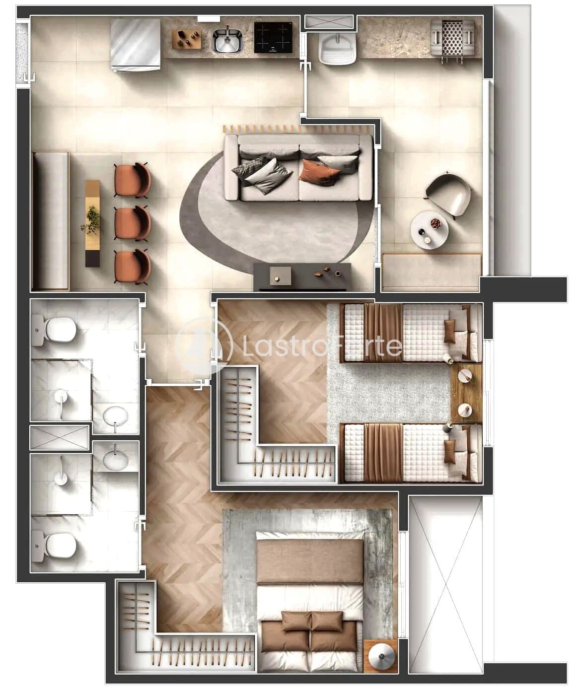 Apartamento, 51m2, 2 dorms (1 suíte), 1 ou 2 vagas, à venda no KM 18 em Osasco.