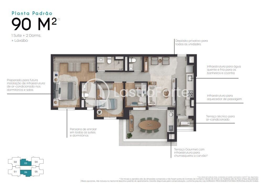 Apartamento, 90m2, 3 dorms (1 suíte), 2 vagas e Depósito