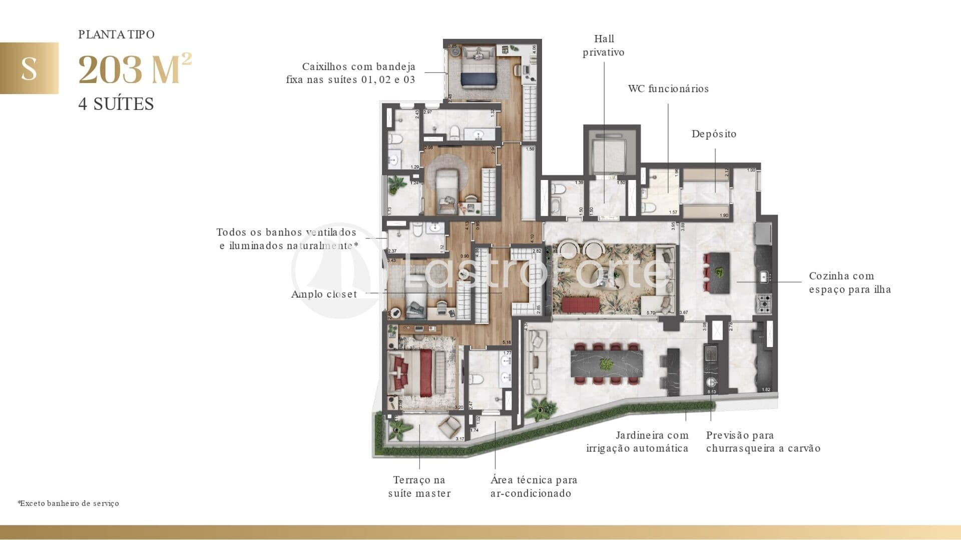 Apartamento 203m2, 4 suítes e 3 vagas à venda no Paraíso, São Paulo.