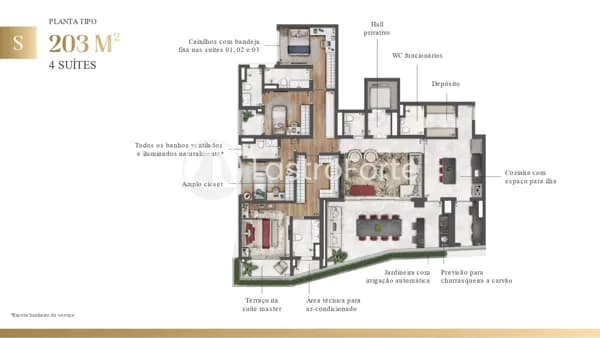 Apartamento 203m2, 4 suítes e 3 vagas à venda no Paraíso, São Paulo.