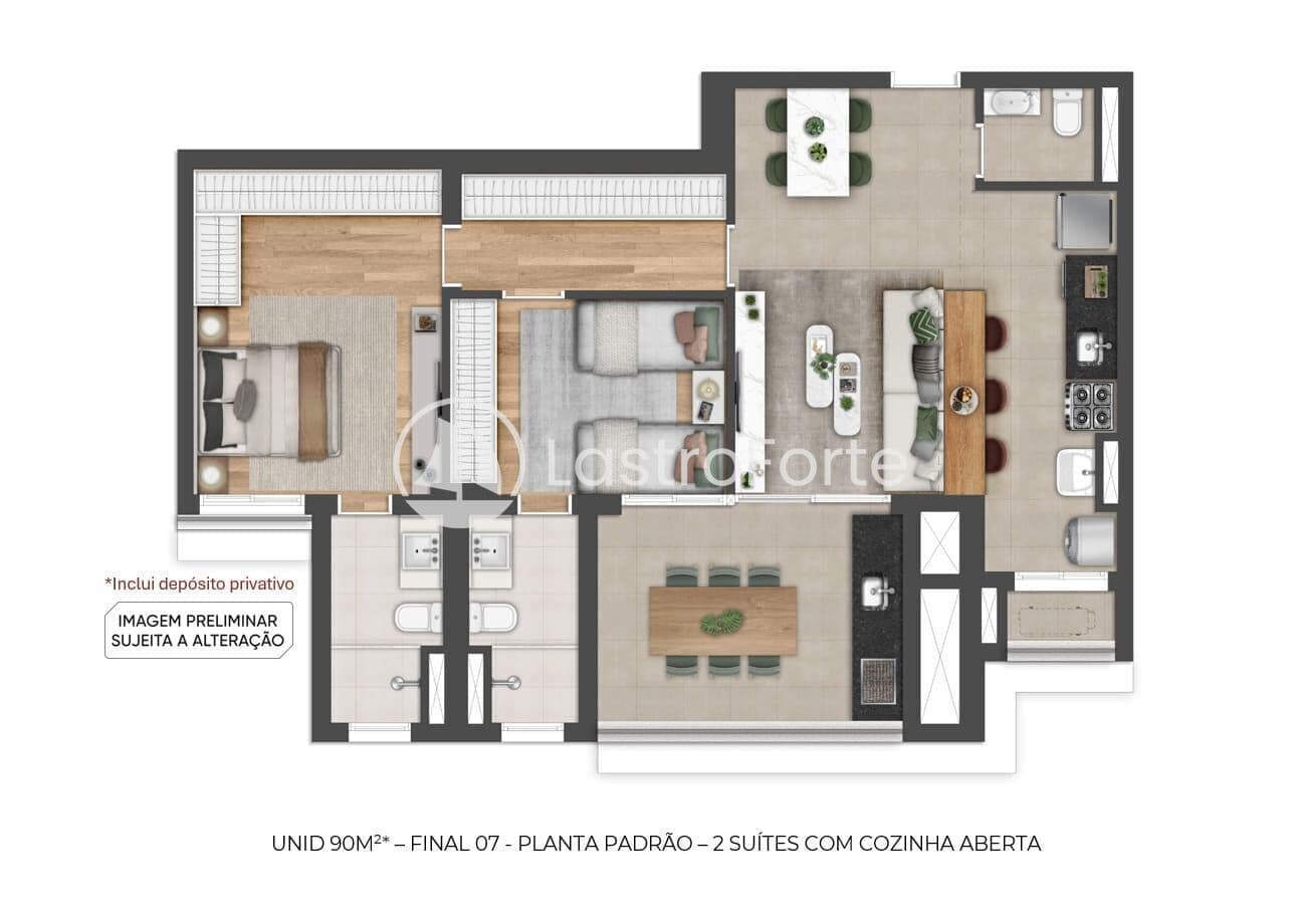 Apartamento 90m2, 1 Suíte e Dpósito à venda em Barueri, Alphaville