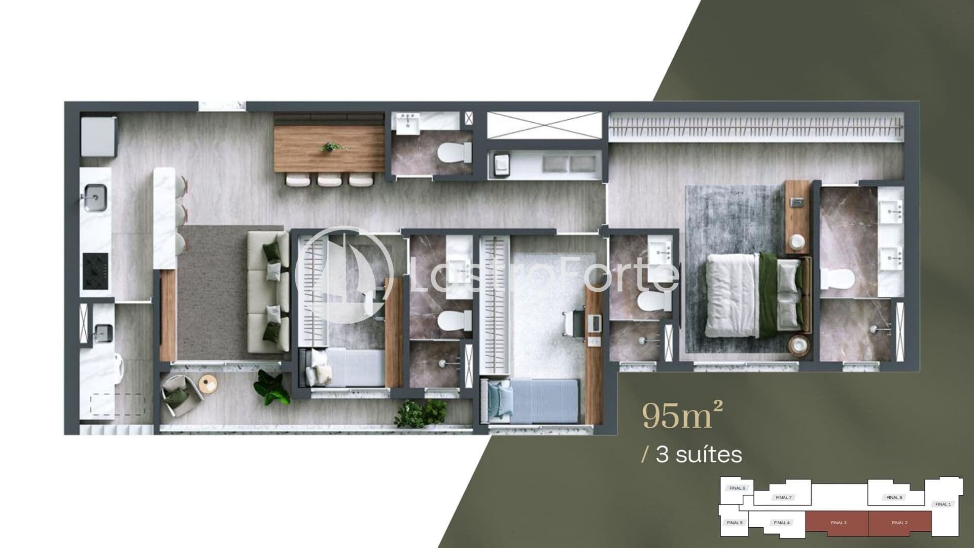 Apartamento 95m2, 3 suítes, 2 vagas e Depósito à venda em Alphaville, Barueri