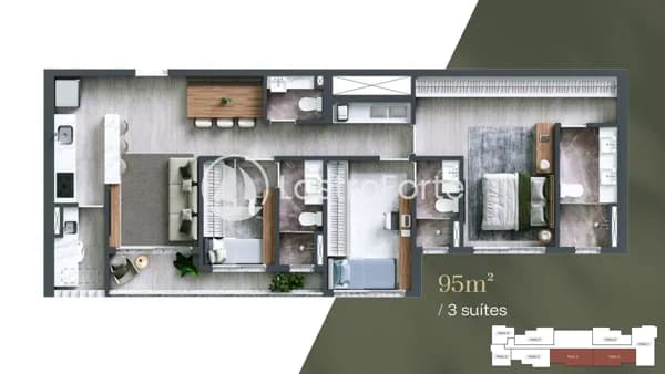 Apartamento 95m2, 3 suítes, 2 vagas e Depósito à venda em Alphaville, Barueri