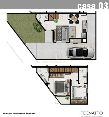 Casa Sobrado dois dormitórios, em Bela Vista, Palhoça/SC