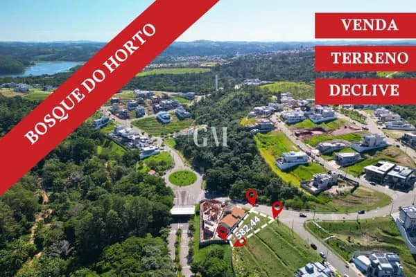 Terreno à venda no Condomínio Bosque do Horto em Jundiaí – 582,44 m² em declive próximo à portaria