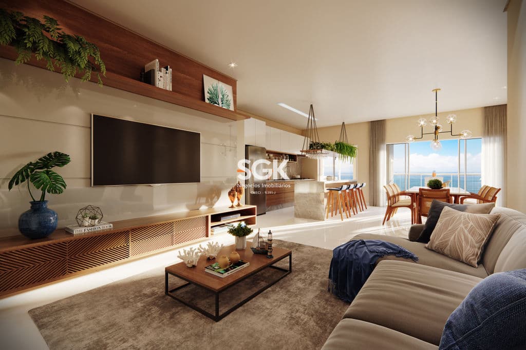 Apartamento Frente Mar de Alto Padrão com 4 Suítes e 4 Vagas no Itacolomi – Balneário Piçarras/SC