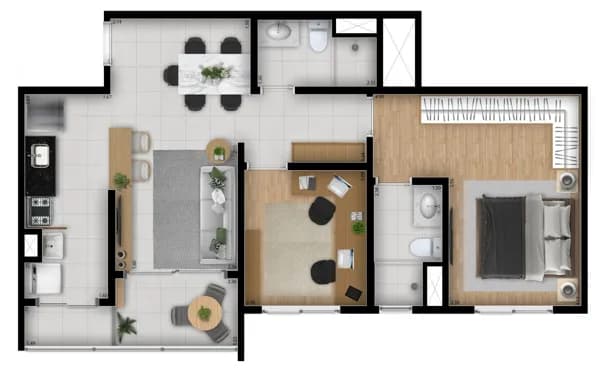 OBEN -apartamento com 3 quartos, no Mansões Sto Antônio