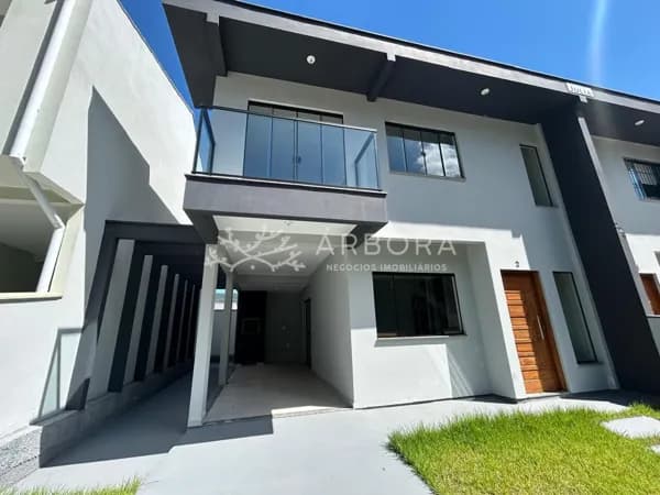 Sobrado novo 3 quartos com uma suíte, 1 vaga, em Forquilhas - São José