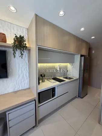 Apartamento Studio na Barra decorado com vista mar
