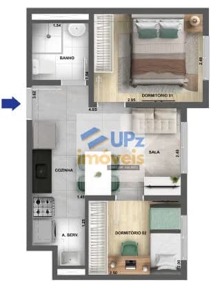 Apartamento com 2 dorms, 32m²,próximo ao Parque Villa-Lobos no Jaguaré em São Paulo-SP