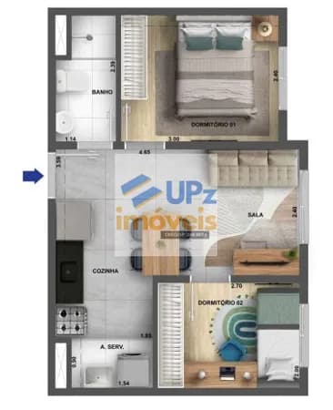 Apartamento com 2 dorms, 34m²,próximo ao Parque Villa-Lobos no Jaguaré em São Paulo-SP