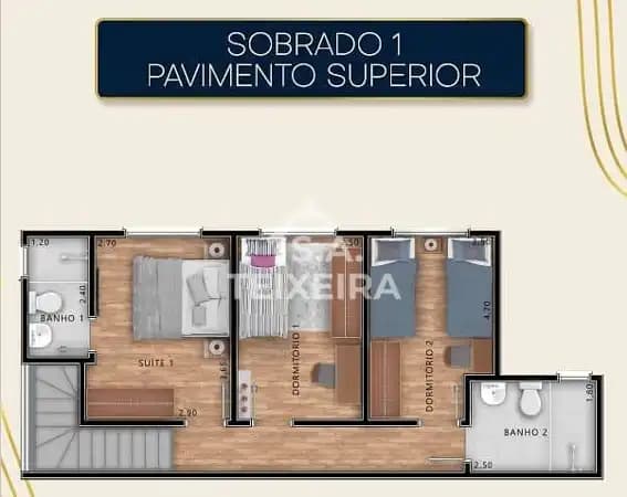Sobrado à venda no bairro Parque das Nações em Santo André/PB